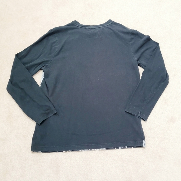 BEANS & BONES Men's Floral Black And Gray Jersey Long Sleeve T-shirt Size Large - Picture 3 of 10